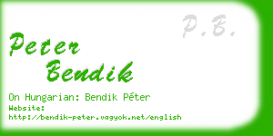 peter bendik business card
